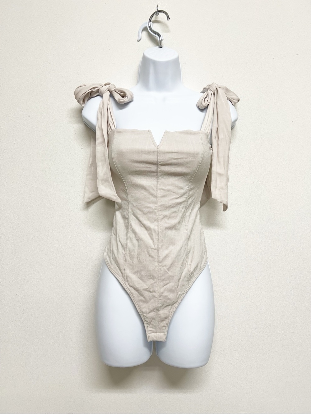 Intimately By Free People Renfaire Corset Inspired Tie Shoulder Lola Body Suit - Picture 2 of 11